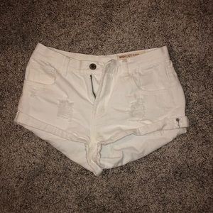 super cute white jean shorts